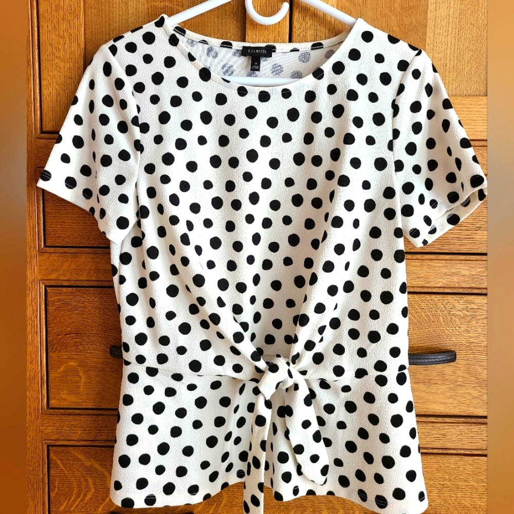 Talbots Off-white & Black Blouse, size M